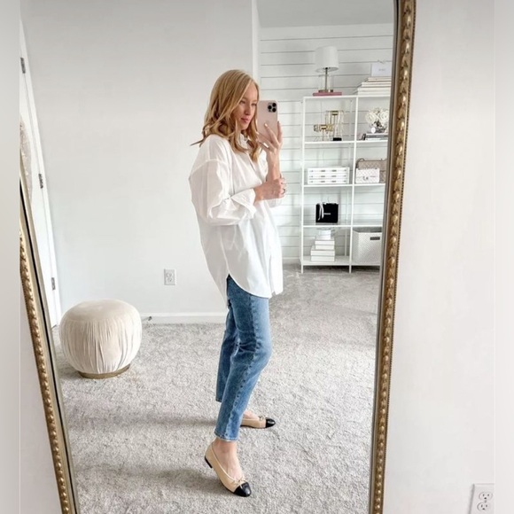 Vintage Ferragamo Flats, cream/black, size 9B - Picture 4 of 12